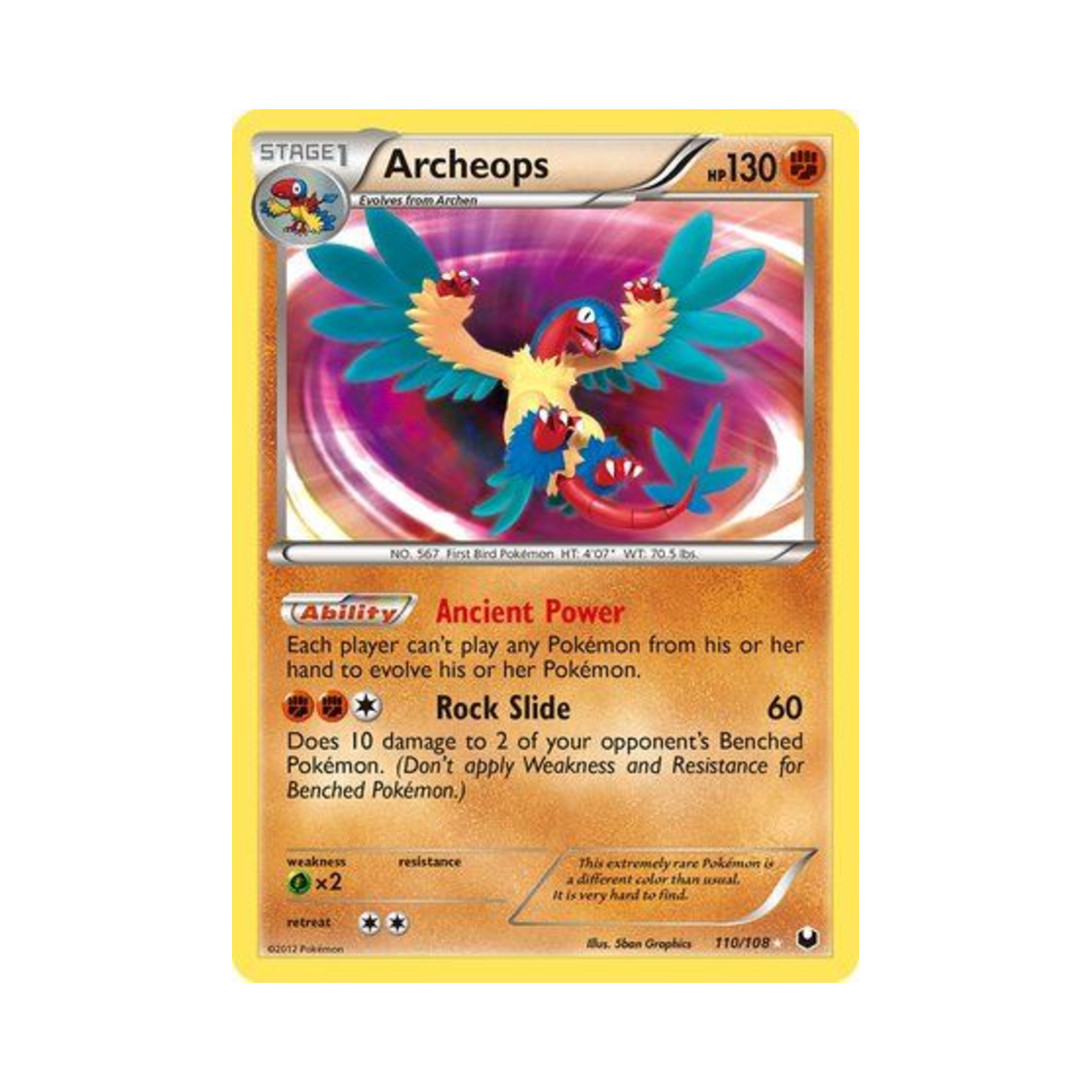 포켓몬 TCG 아케오스 RS 다크 익스플로러스 (영문판)(Pokemon TCG Archeops RS Dark Explorers (English Ver.))