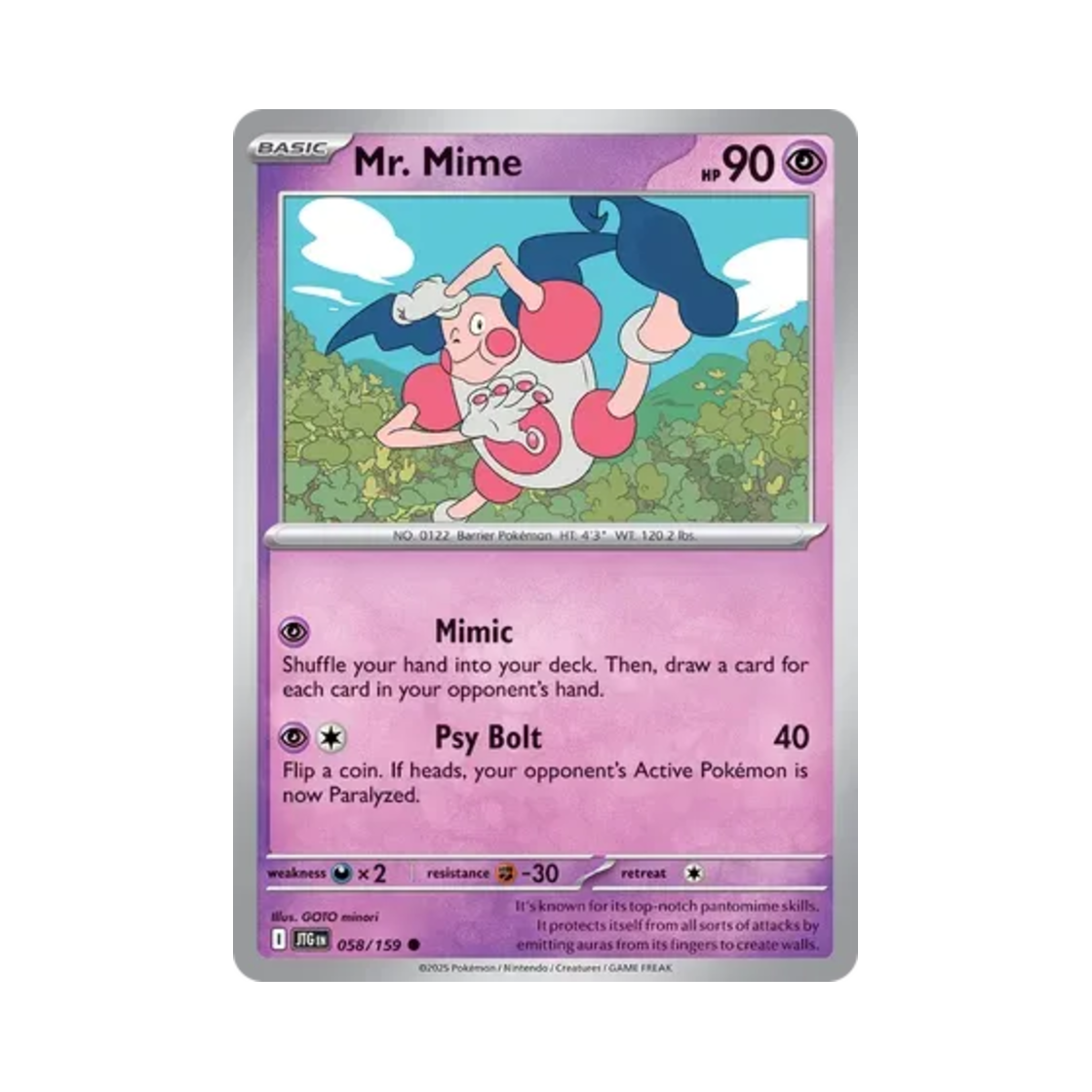 포켓몬 TCG 마임맨 C 저니 투게더 (영문판)(Pokemon TCG Mr. Mime C Journey Together (English Ver.)) - 1