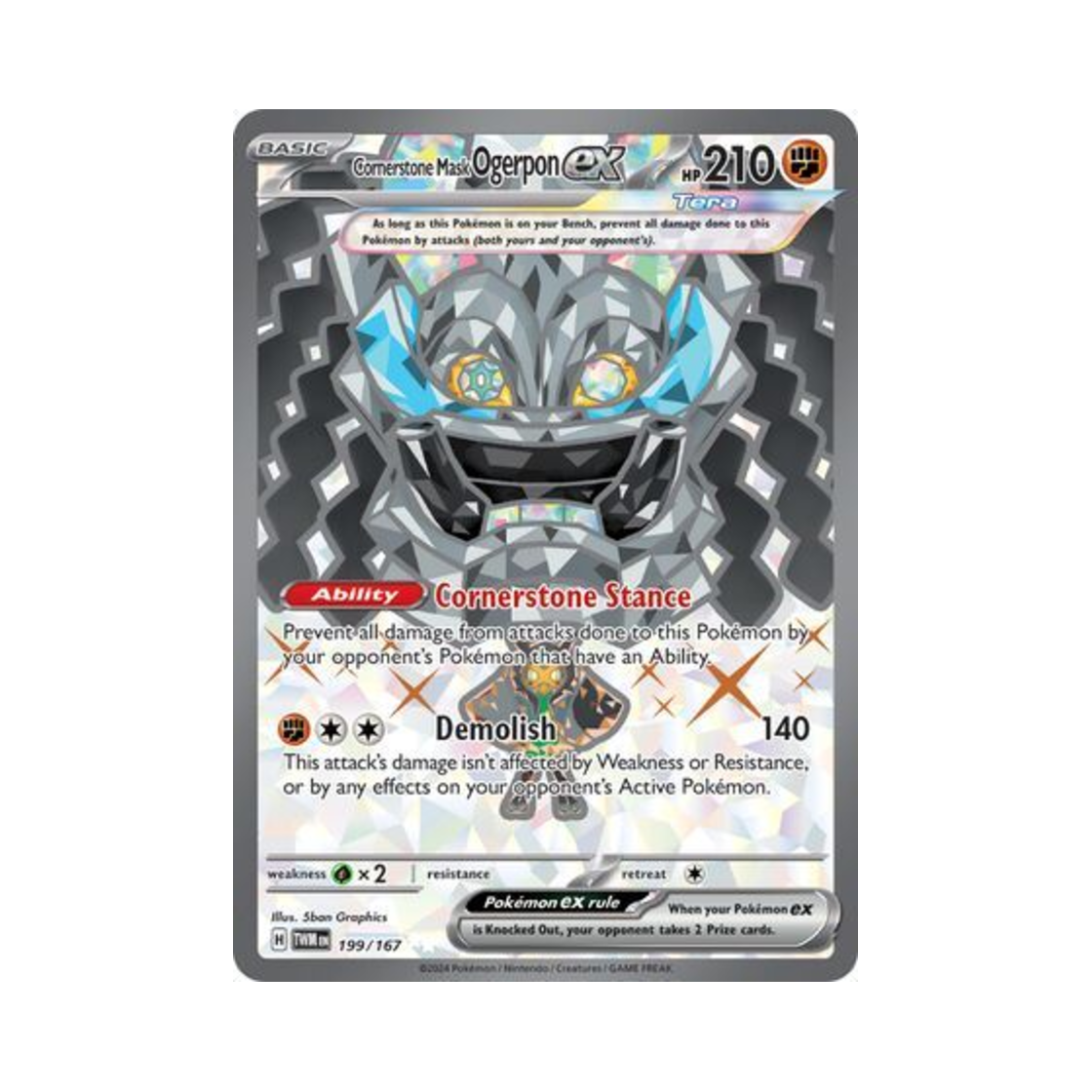 포켓몬 TCG 오거폰 주춧돌의 가면 ex UR 트와일라잇 마스커레이드 (영문판)(Pokemon TCG Cornerstone Mask Ogerpon ex UR Twilight Masquerade (English Ver.)) - 1