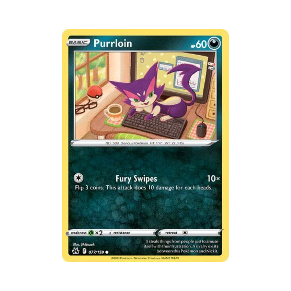 포켓몬 TCG 쌔비냥 C 크라운 제니스 (영문판)(Pokemon TCG Purrloin C Crown Zenith (English Ver.)) - 1