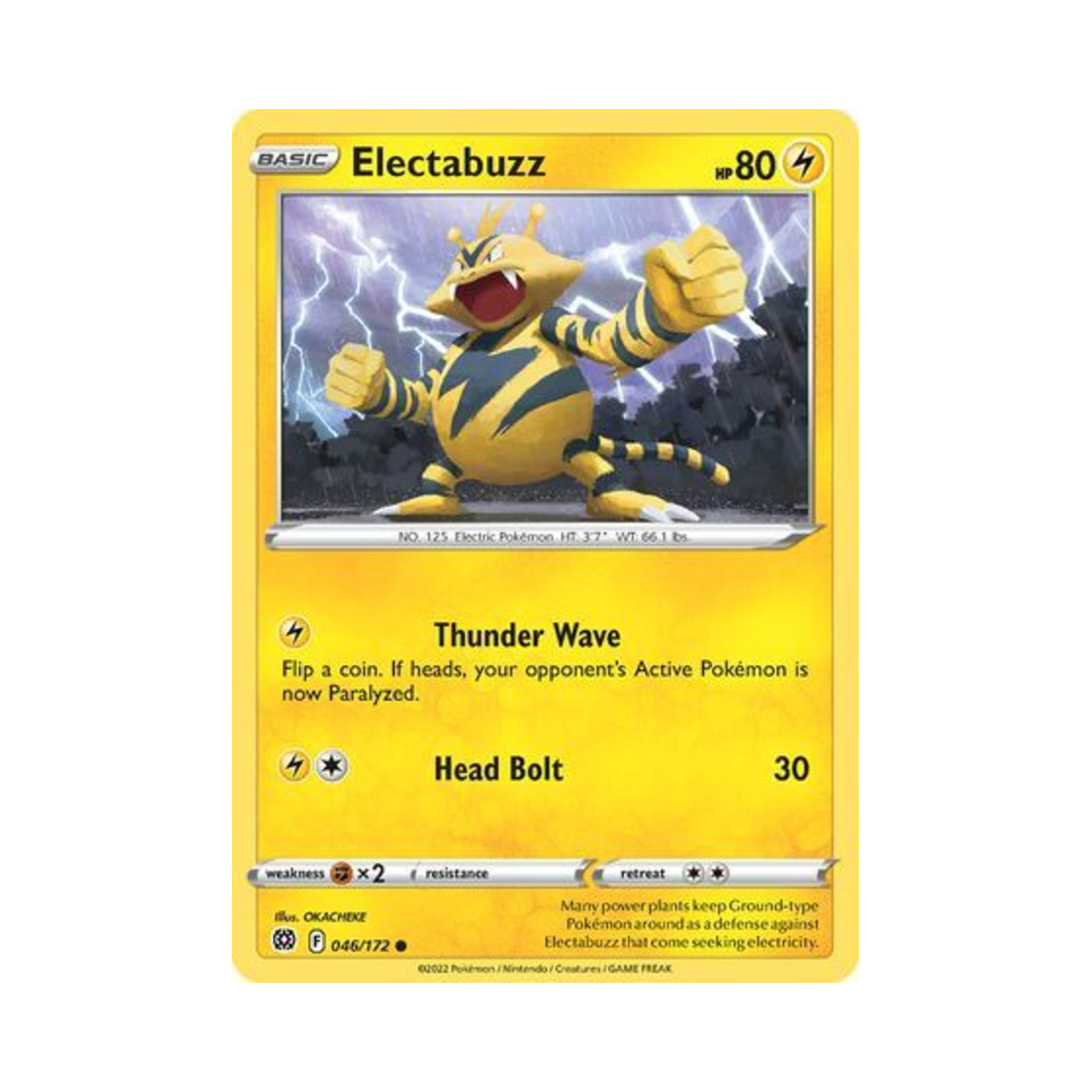 포켓몬 TCG 에레브 C 브릴리언트 스타즈 (영문판)(Pokemon TCG Electabuzz C Brilliant Stars (English Ver.))