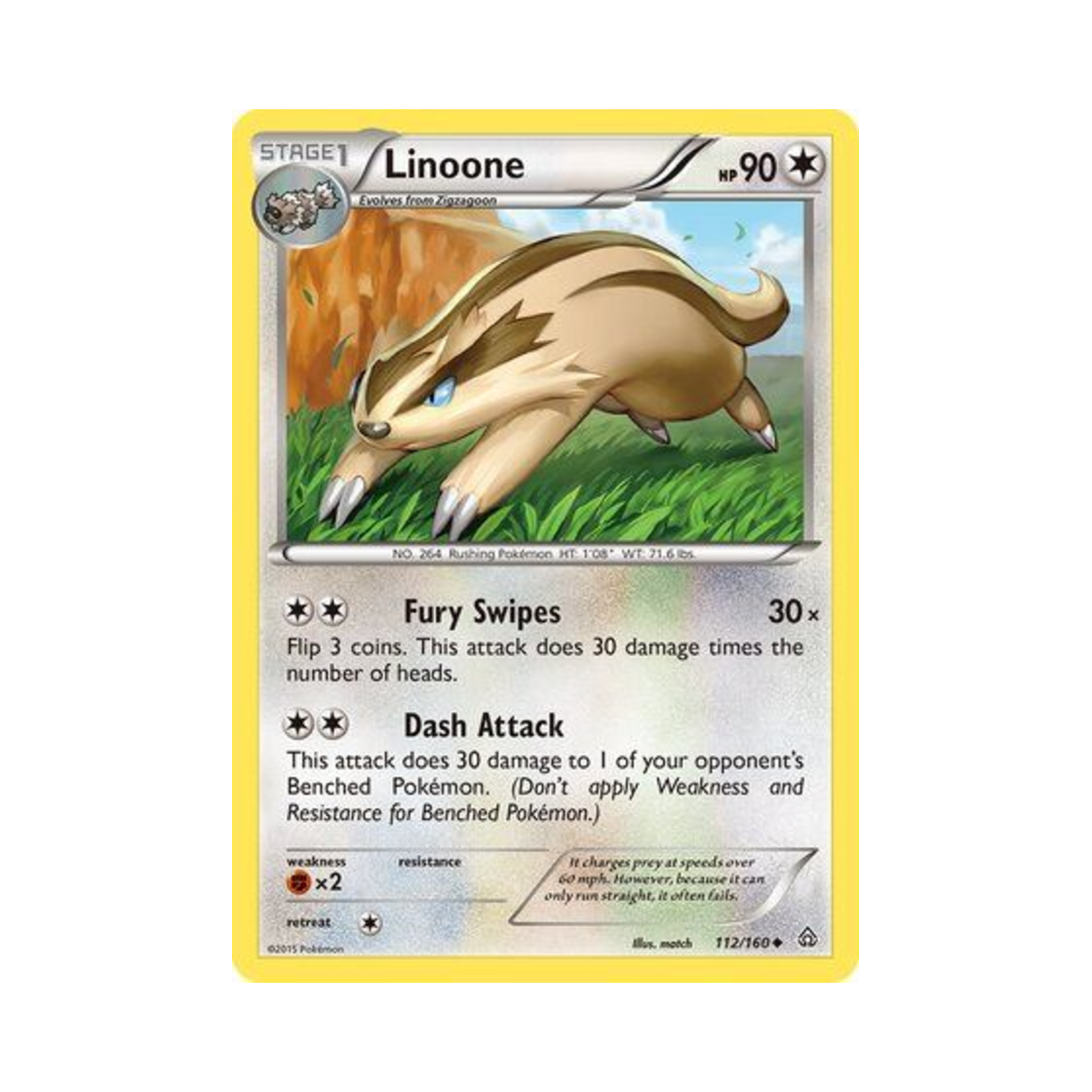 포켓몬 TCG 직구리 U 프라이멀 크래시 (영문판)(Pokemon TCG Linoone U Primal Clash (English Ver.)) - 1