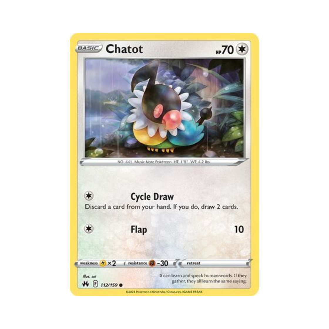 포켓몬 TCG 페라페 C 크라운 제니스 (영문판)(Pokemon TCG Chatot C Crown Zenith (English Ver.))