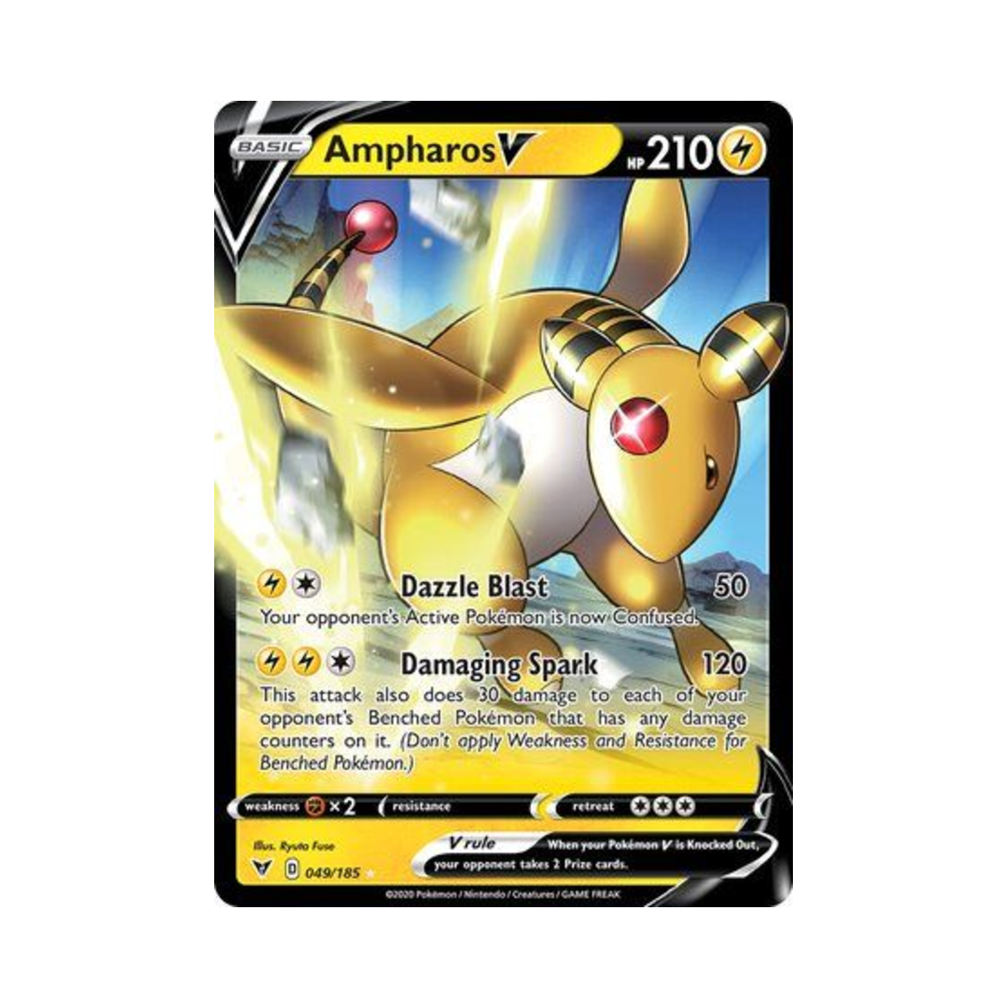 VIV049/185 Pokemon TCG Ampharos V HRV Vivid Voltage (English Ver.)
