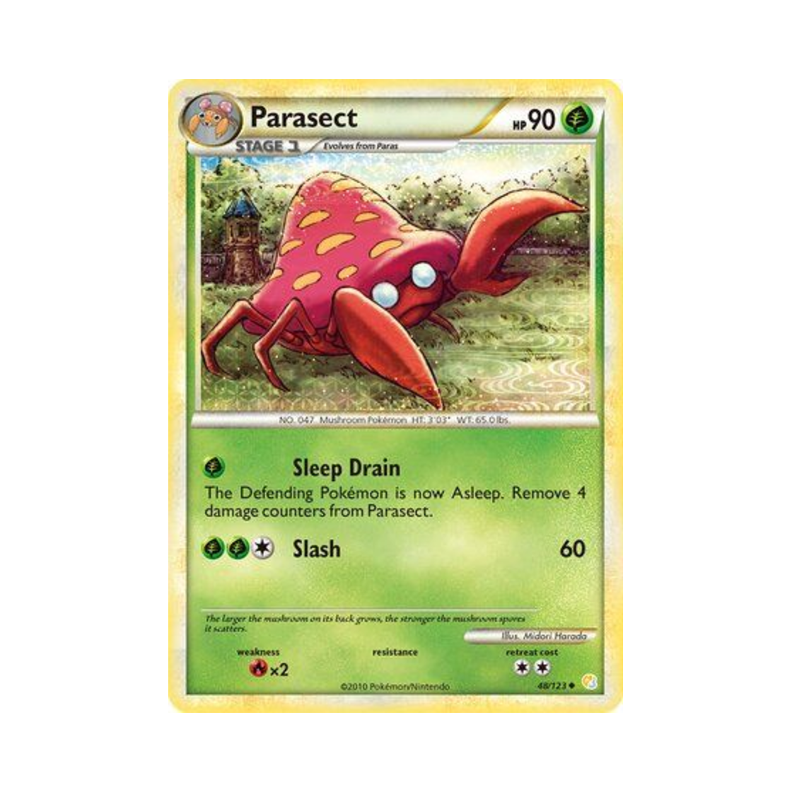 포켓몬 TCG 파라섹트 U 하트골드 & 소울실버 (영문판)(Pokemon TCG Parasect U HeartGold & SoulSilver (English Ver.))