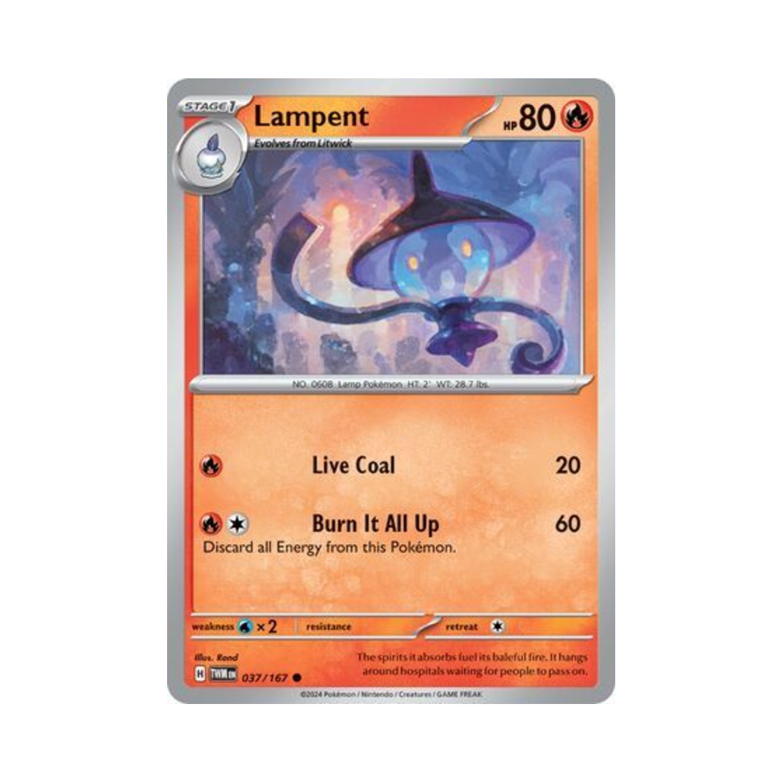 포켓몬 TCG 램프라 C 트와일라잇 마스커레이드 (영문판)(Pokemon TCG Lampent C Twilight Masquerade (English Ver.)) - 1