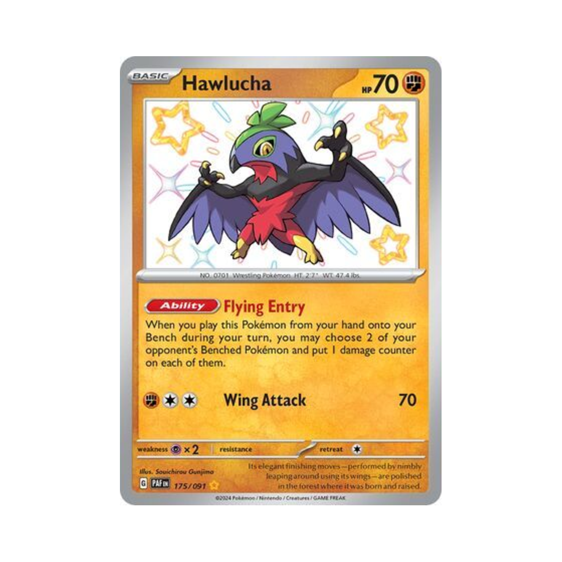 포켓몬 TCG 루차불 SR 팔데아 페이트 (영문판)(Pokemon TCG Hawlucha SR Paldean Fates (English Ver.))
