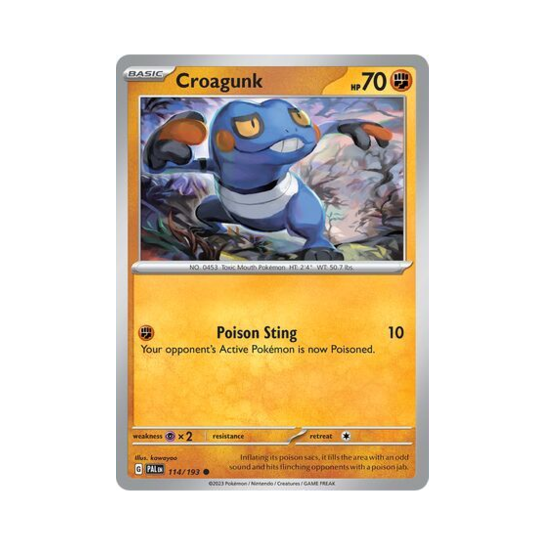 포켓몬 TCG 삐딱구리 C 팔데아 이볼브드 (영문판)(Pokemon TCG Croagunk C Paldea Evolved (English Ver.)) - 1