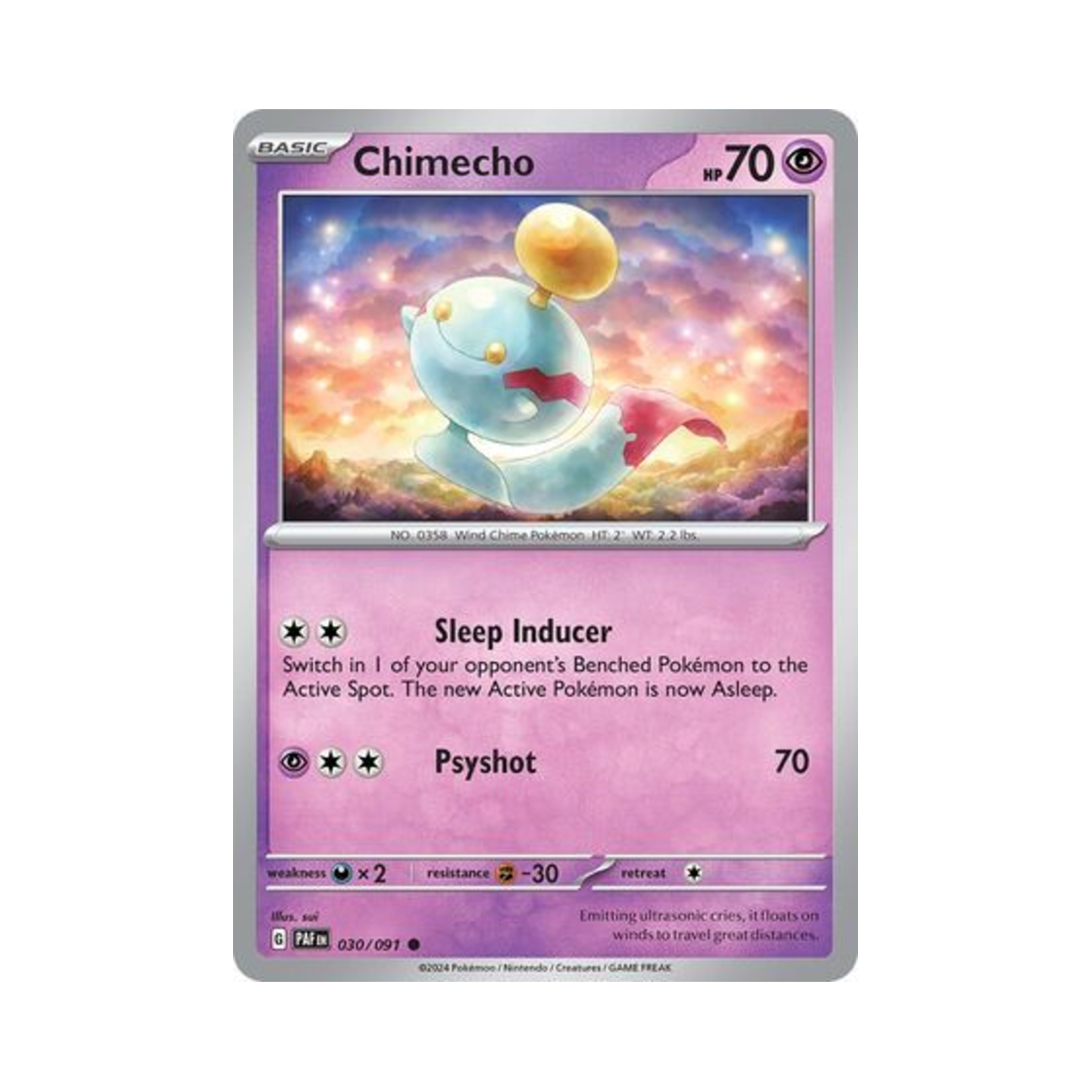 포켓몬 TCG 치렁 C 팔데아 페이트 (영문판)(Pokemon TCG Chimecho C Paldean Fates (English Ver.)) - 1