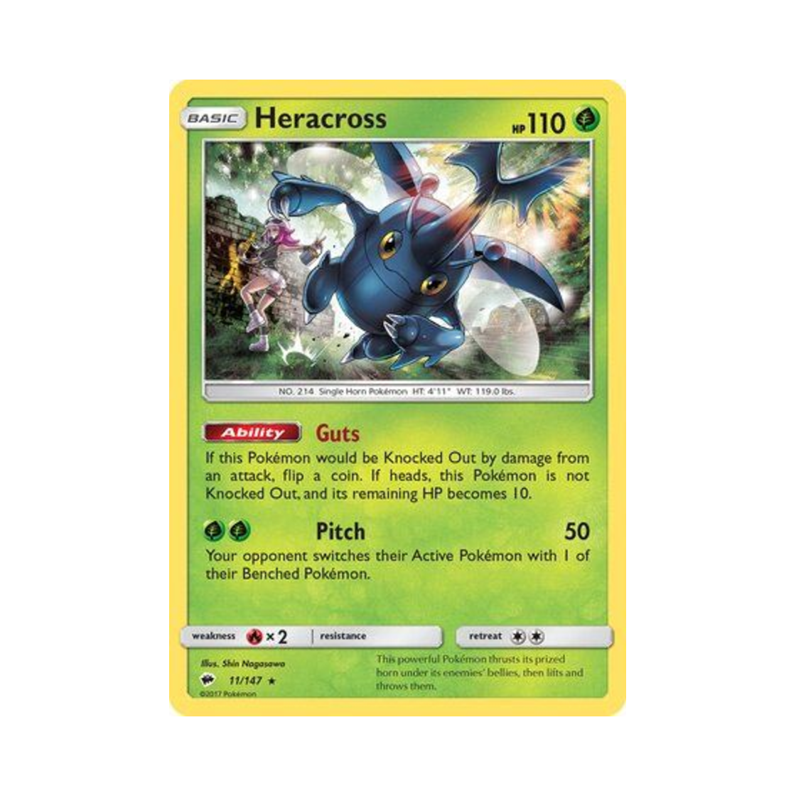 포켓몬 TCG 헤라크로스 R 버닝 쉐도우 (영문판)(Pokemon TCG Heracross R Burning Shadows (English Ver.)) - 1
