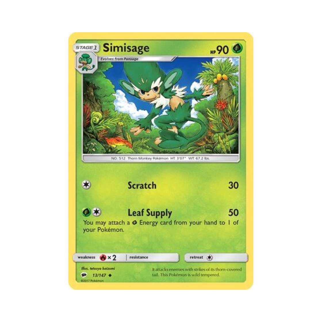 포켓몬 TCG 야나키 U 버닝 쉐도우 (영문판)(Pokemon TCG Simisage U Burning Shadows (English Ver.)) - 1