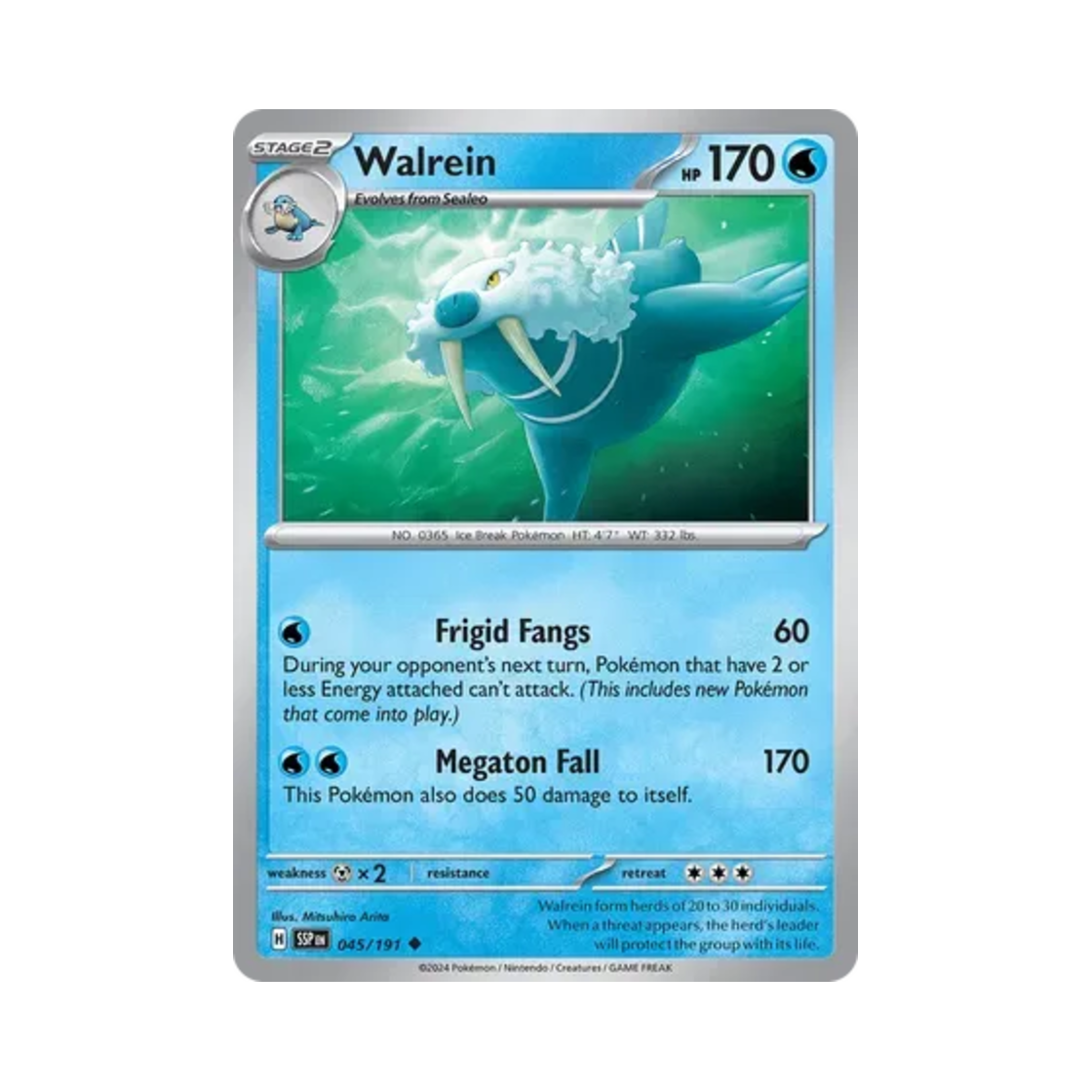 포켓몬 TCG 씨카이저 U 서징 스파크 (영문판)(Pokemon TCG Walrein U Surging Sparks (English Ver.))