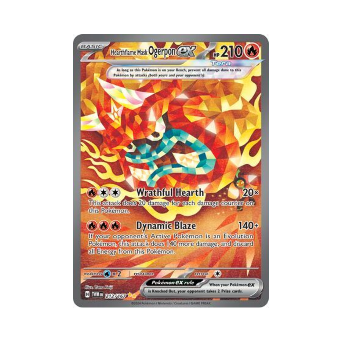 포켓몬 TCG 오거폰 화덕의 가면 ex SIR 트와일라잇 마스커레이드 (영문판)(Pokemon TCG Hearthflame Mask Ogerpon ex SIR Twilight Masquerade (English Ver.)) - 1
