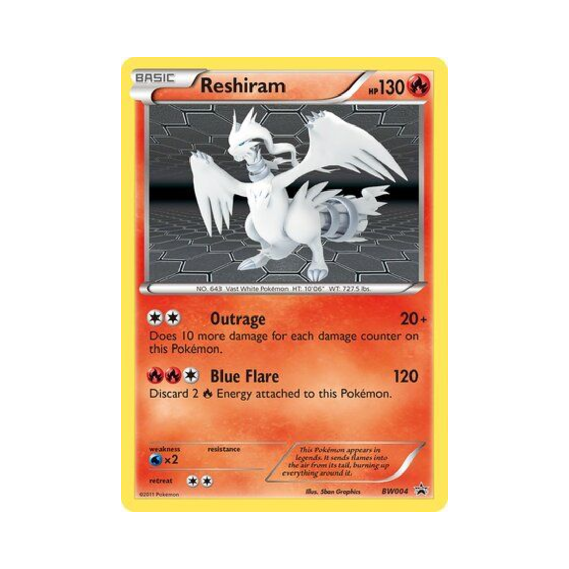 포켓몬 TCG 레시라무 P 블랙 & 화이트 프로모카드 (영문판)(Pokemon TCG Reshiram P Black & White Promos (English Ver.)) - 1