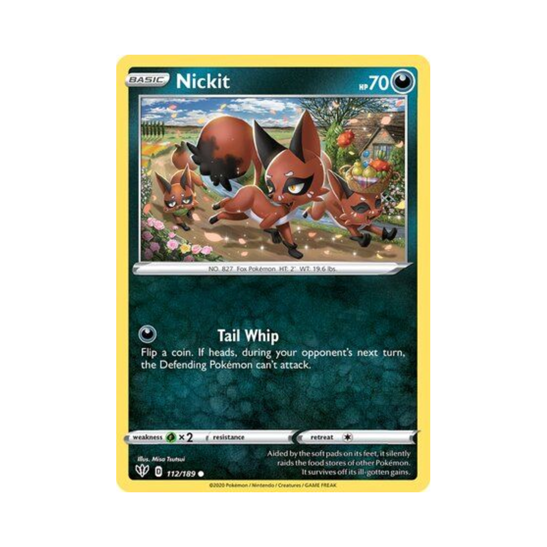 포켓몬 TCG 훔처우 C 다크니스 어블레이즈 (영문판)(Pokemon TCG Nickit C Darkness Ablaze (English Ver.))