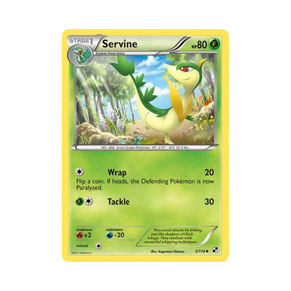 포켓몬 TCG 샤비 U 블랙 & 화이트 (영문판)(Pokemon TCG Servine U Black & White (English Ver.)) - 1