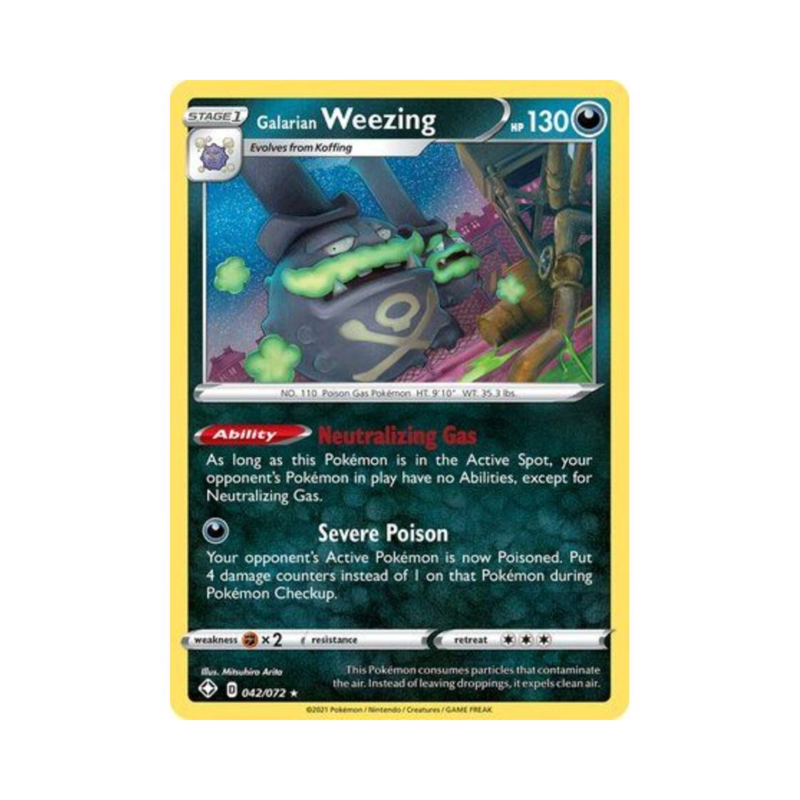포켓몬 TCG 가라르 또도가스 RH 샤이닝 페이츠 (영문판)(Pokemon TCG Galarian Weezing RH Shining Fates (English Ver.)) - 1