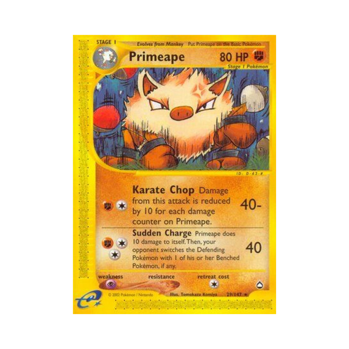 포켓몬 TCG 성원숭 R 아쿠아폴리스 (영문판)(Pokemon TCG Primeape R Aquapolis (English Ver.))