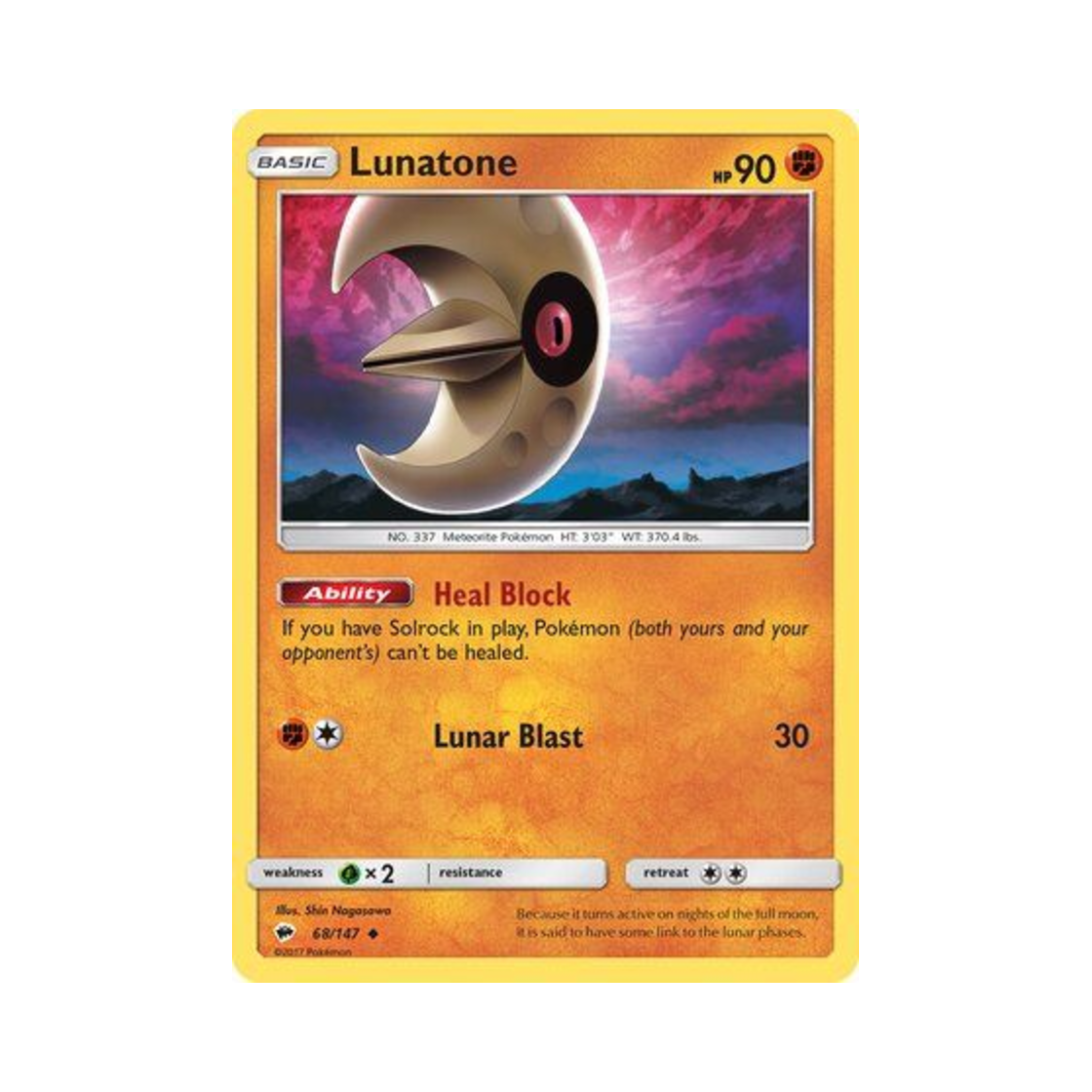포켓몬 TCG 루나톤 U 버닝 쉐도우 (영문판)(Pokemon TCG Lunatone U Burning Shadows (English Ver.)) - 1