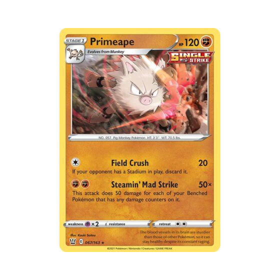포켓몬 TCG 성원숭 R 배틀 스타일즈 (영문판)(Pokemon TCG Primeape R Battle Styles (English Ver.)) - 1