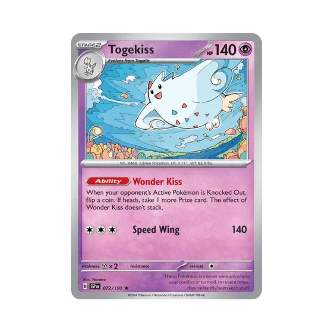 포켓몬 TCG 토게키스 R 서징 스파크 (영문판)(Pokemon TCG Togekiss R Surging Sparks (English Ver.))