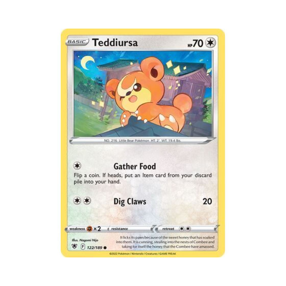 포켓몬 TCG 깜지곰 C 아스트랄 레디안스 (영문판)(Pokemon TCG Teddiursa C Astral Radiance (English Ver.)) - 1