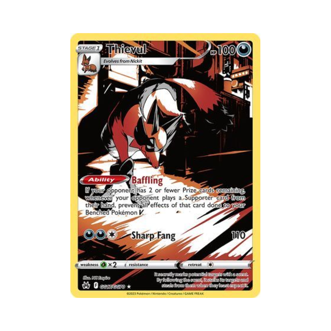 포켓몬 TCG 폭슬라이 R 크라운 제니스 (영문판)(Pokemon TCG Thievul R Crown Zenith (English Ver.)) - 1