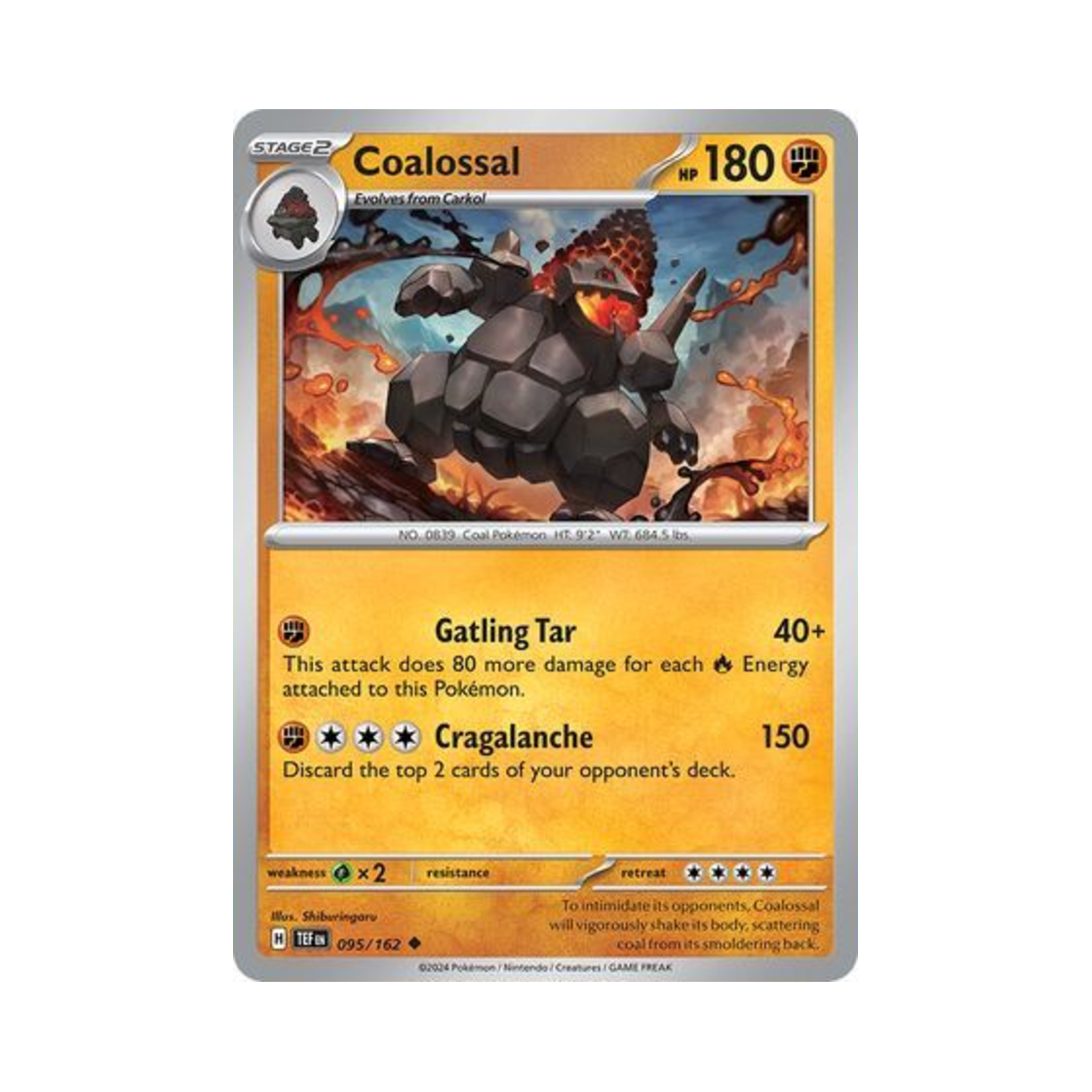포켓몬 TCG 석탄산 U 템포럴 포시스 (영문판)(Pokemon TCG Coalossal U Temporal Forces (English Ver.)) - 1