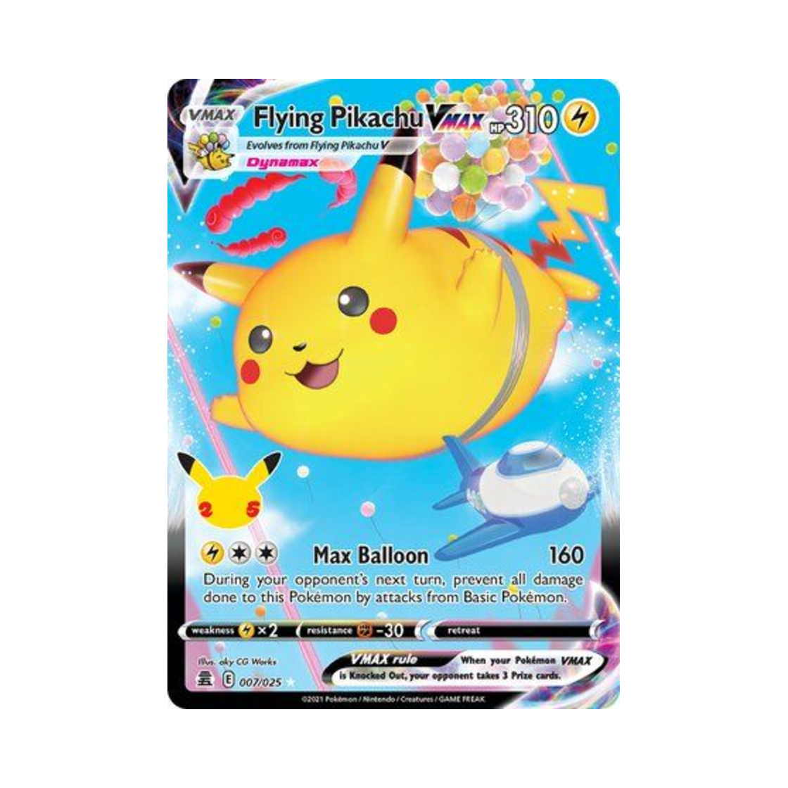 포켓몬 TCG 공중날기 피카츄 VMAX HRV 셀레브레이션즈 (영문판)(Pokemon TCG Flying Pikachu VMAX HRV Celebrations (English Ver.)) - 1