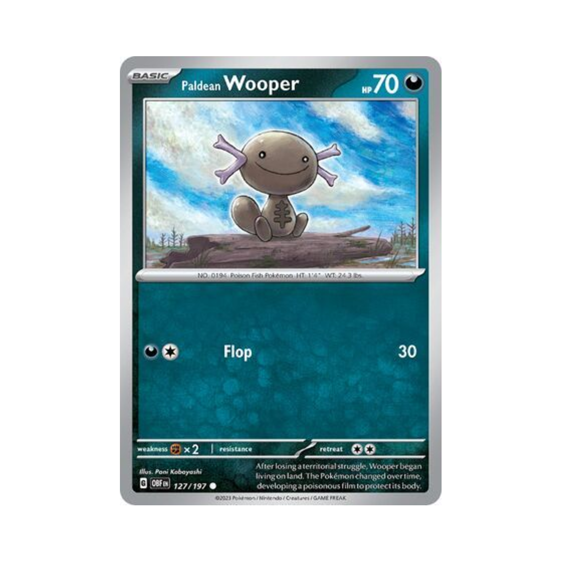 포켓몬 TCG 팔데아 우파 C 옵시디언 플레임즈 (영문판)(Pokemon TCG Paldean Wooper C Obsidian Flames (English Ver.))