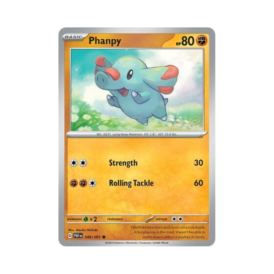 포켓몬 TCG 코코리 C 팔데아 페이트 (영문판)(Pokemon TCG Phanpy C Paldean Fates (English Ver.))