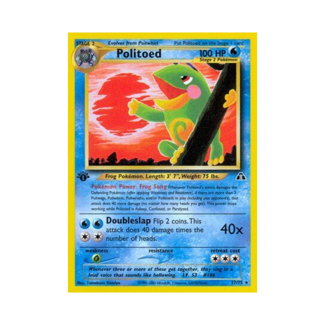 포켓몬 TCG 왕구리 R 네오 디스커버리 (영문판)(Pokemon TCG Politoed R Neo Discovery (English Ver.)) - 1
