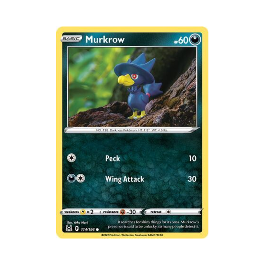 포켓몬 TCG 니로우 C 로스트 오리진 (영문판)(Pokemon TCG Murkrow C Lost Origin (English Ver.))