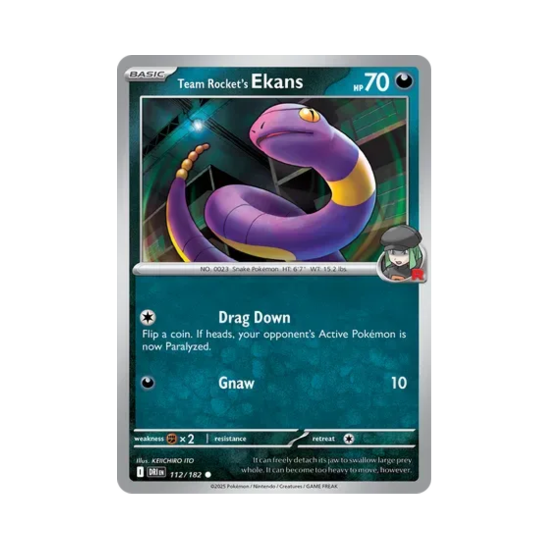 포켓몬 TCG 로켓단의 아보 C 데스티니드 라이벌스 (영문판)(Pokemon TCG Team Rocket's Ekans C Destined Rivals (English Ver.)) - 1
