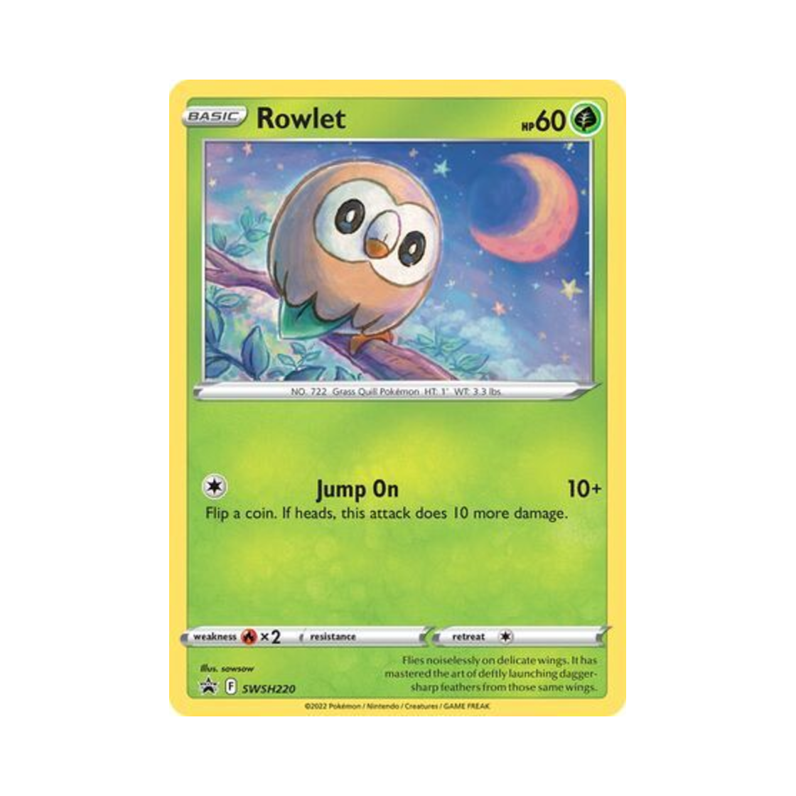 포켓몬 TCG 나몰빼미 P 소드 & 실드 프로모카드 (영문판)(Pokemon TCG Rowlet P Sword & Shield Promos (English Ver.))