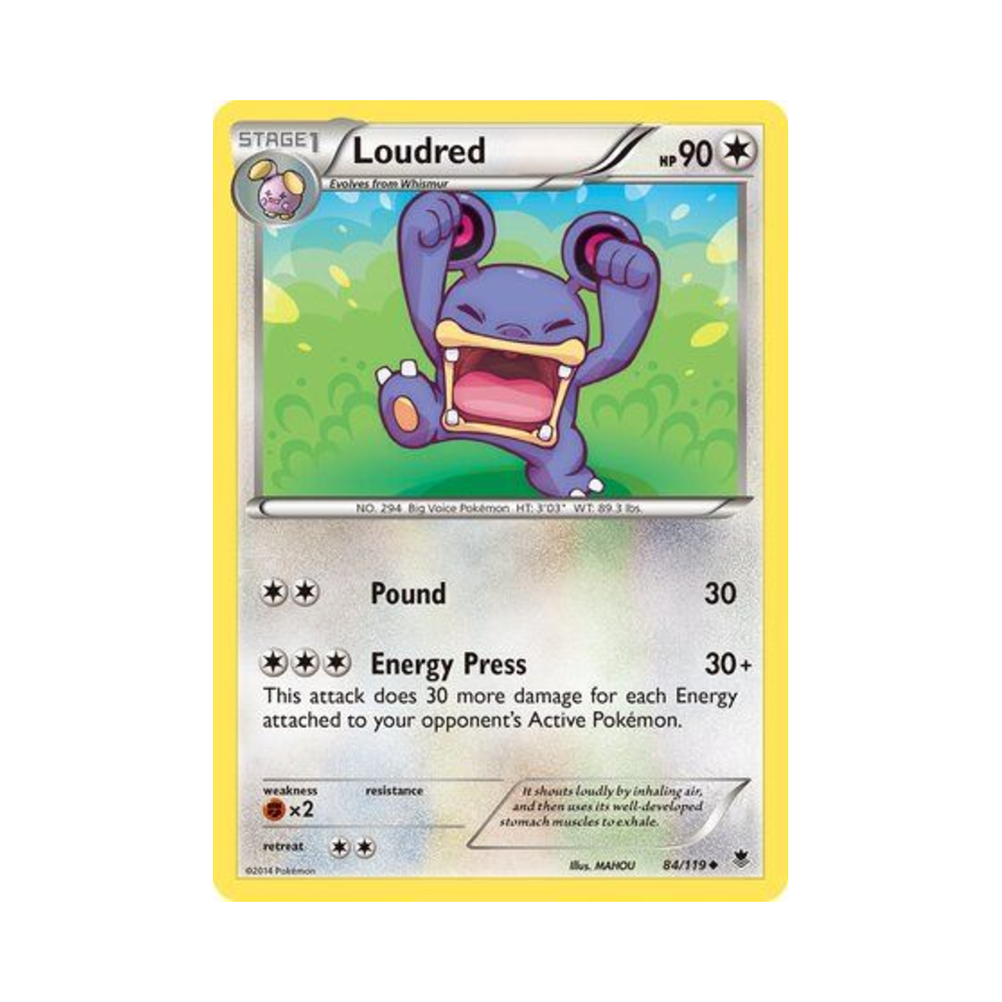 포켓몬 TCG 노공룡 U 팬텀 포스 (영문판)(Pokemon TCG Loudred U Phantom Forces (English Ver.))
