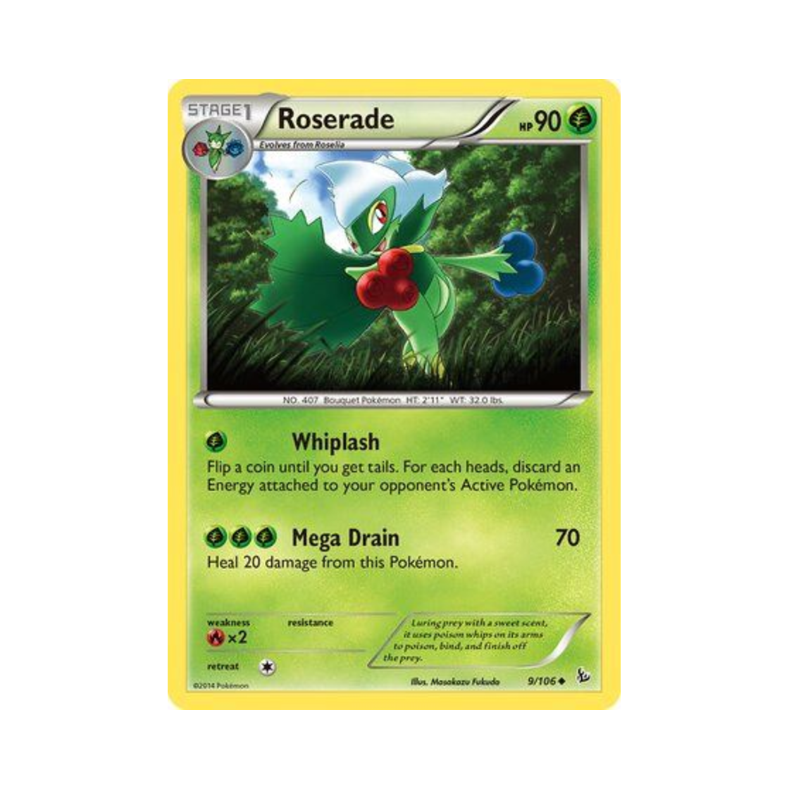 포켓몬 TCG 로즈레이드 U 플래시파이어 (영문판)(Pokemon TCG Roserade U Flashfire (English Ver.))