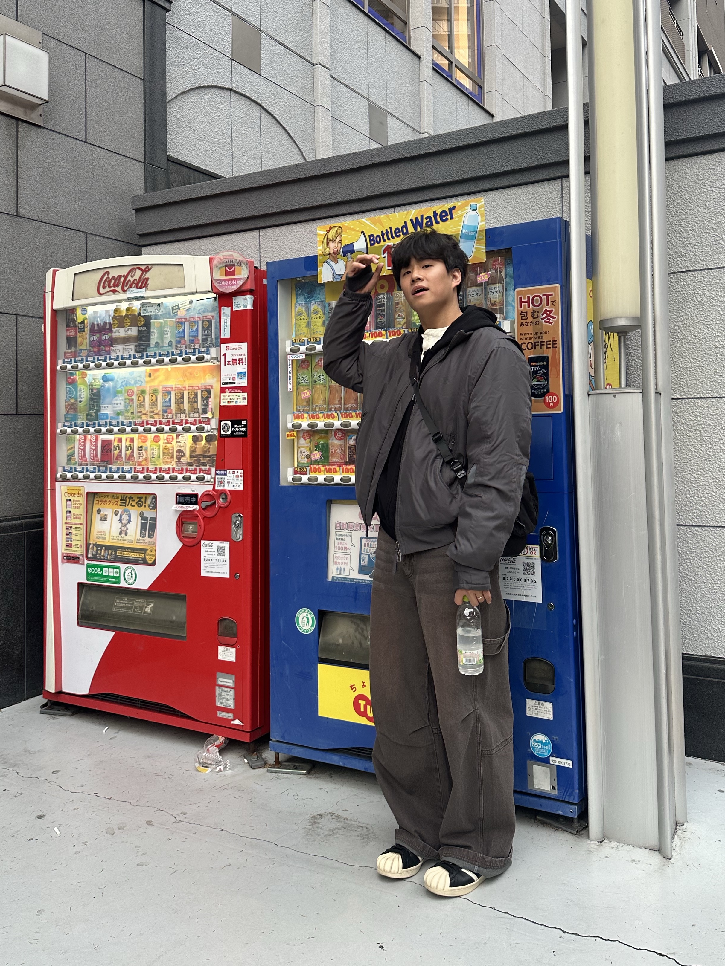 Sansan Gear Bomber Jacket Khaki, ETCE Base Carpenter Denim Pants Brown 착용 스타일 - 3