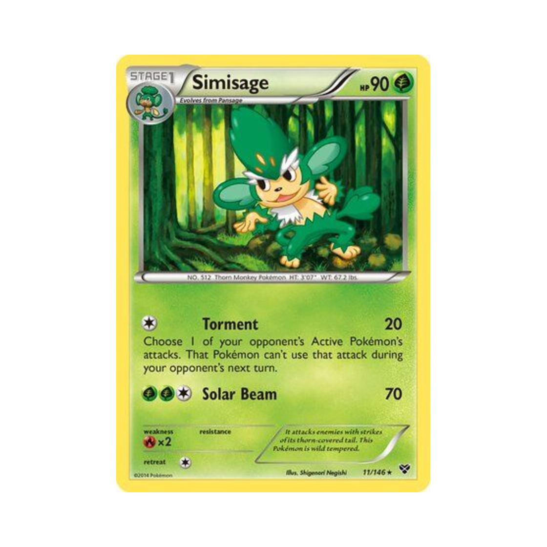 포켓몬 TCG 야나키 R XY (영문판)(Pokemon TCG Simisage R XY (English Ver.))