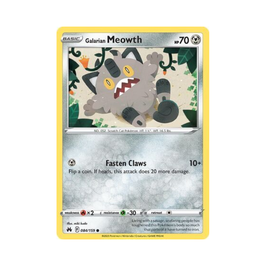 포켓몬 TCG 가라르 나옹 C 크라운 제니스 (영문판)(Pokemon TCG Galarian Meowth C Crown Zenith (English Ver.)) - 1