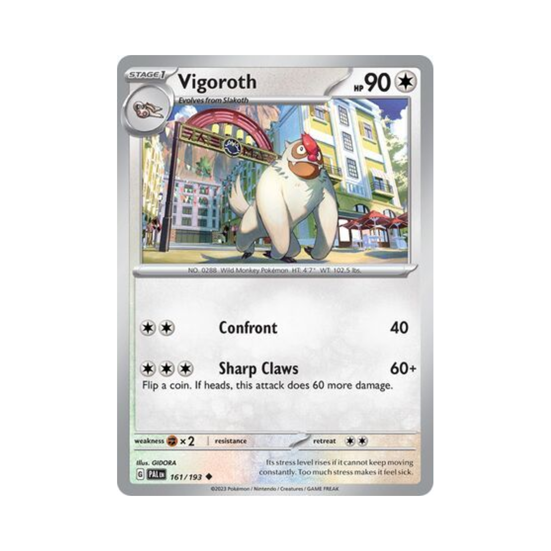 포켓몬 TCG 발바로 U 팔데아 이볼브드 (영문판)(Pokemon TCG Vigoroth U Paldea Evolved (English Ver.)) - 1
