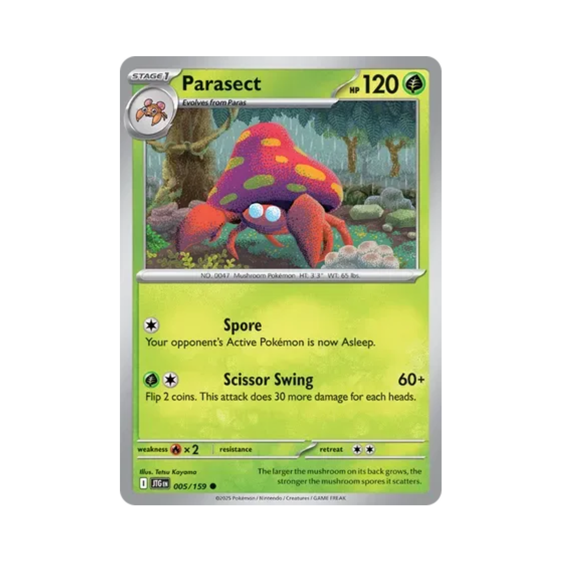 포켓몬 TCG 파라섹트 C 저니 투게더 (영문판)(Pokemon TCG Parasect C Journey Together (English Ver.))