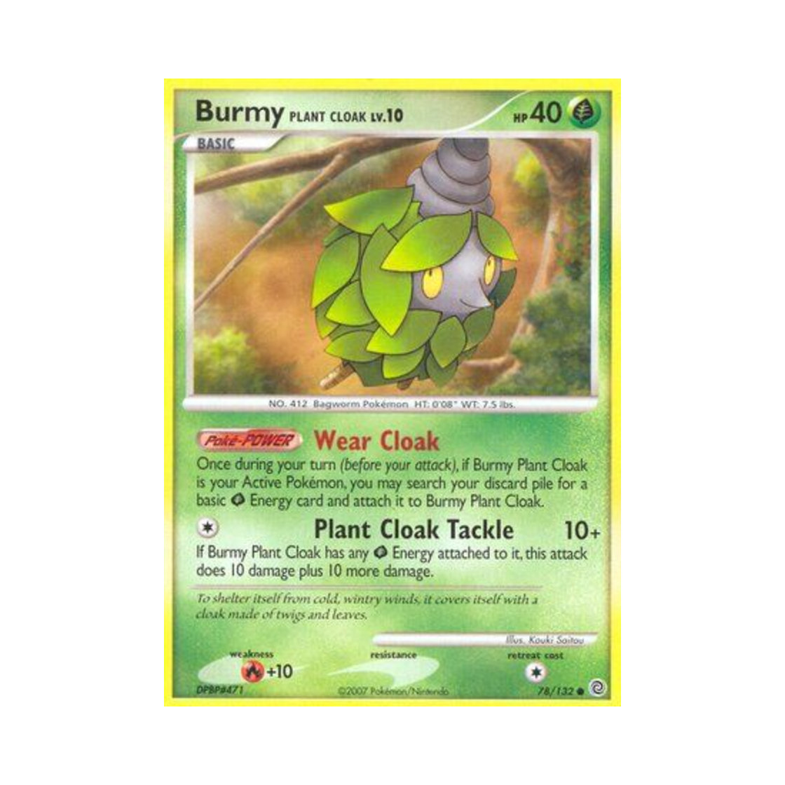 포켓몬 TCG 도롱충이 초목도롱 C 시크릿 원더스 (영문판)(Pokemon TCG Burmy Plant Cloak C Secret Wonders (English Ver.)) - 1