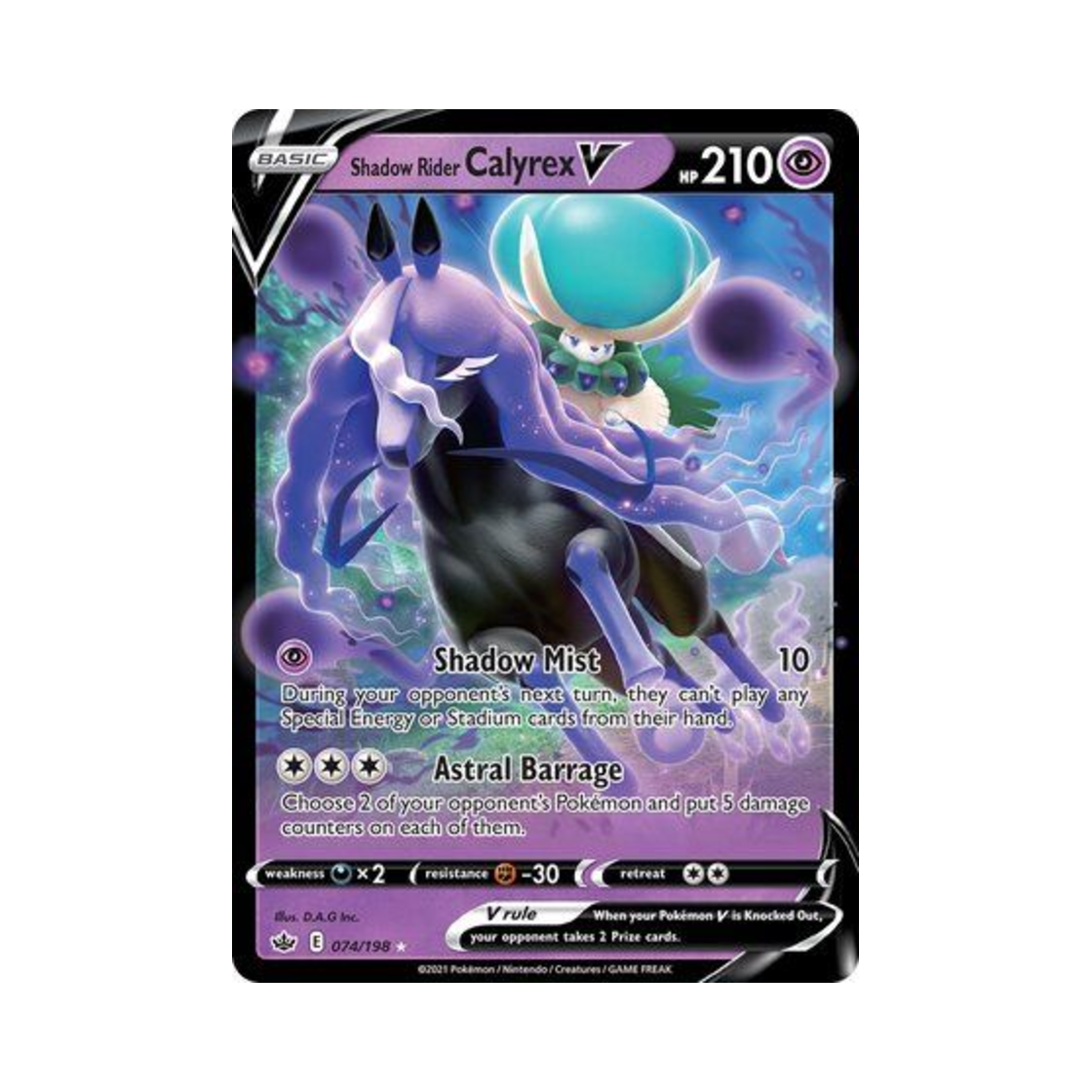 포켓몬 TCG 흑마 버드렉스 V HRV 칠링 레인 (영문판)(Pokemon TCG Shadow Rider Calyrex V HRV Chilling Reign (English Ver.)) - 1