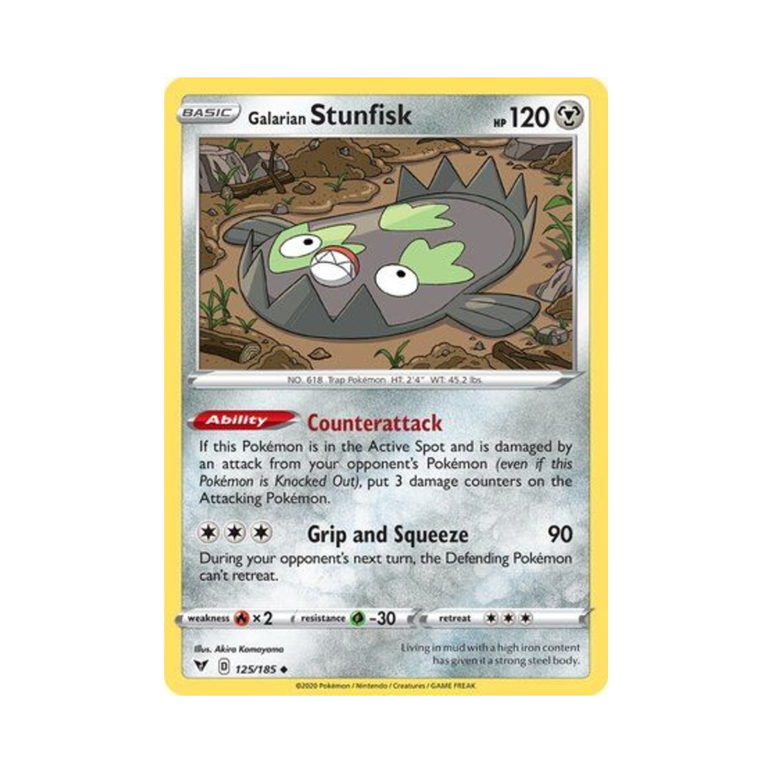 포켓몬 TCG 가라르 메더 U 비비드 볼티지 (영문판)(Pokemon TCG Galarian Stunfisk U Vivid Voltage (English Ver.)) - 1