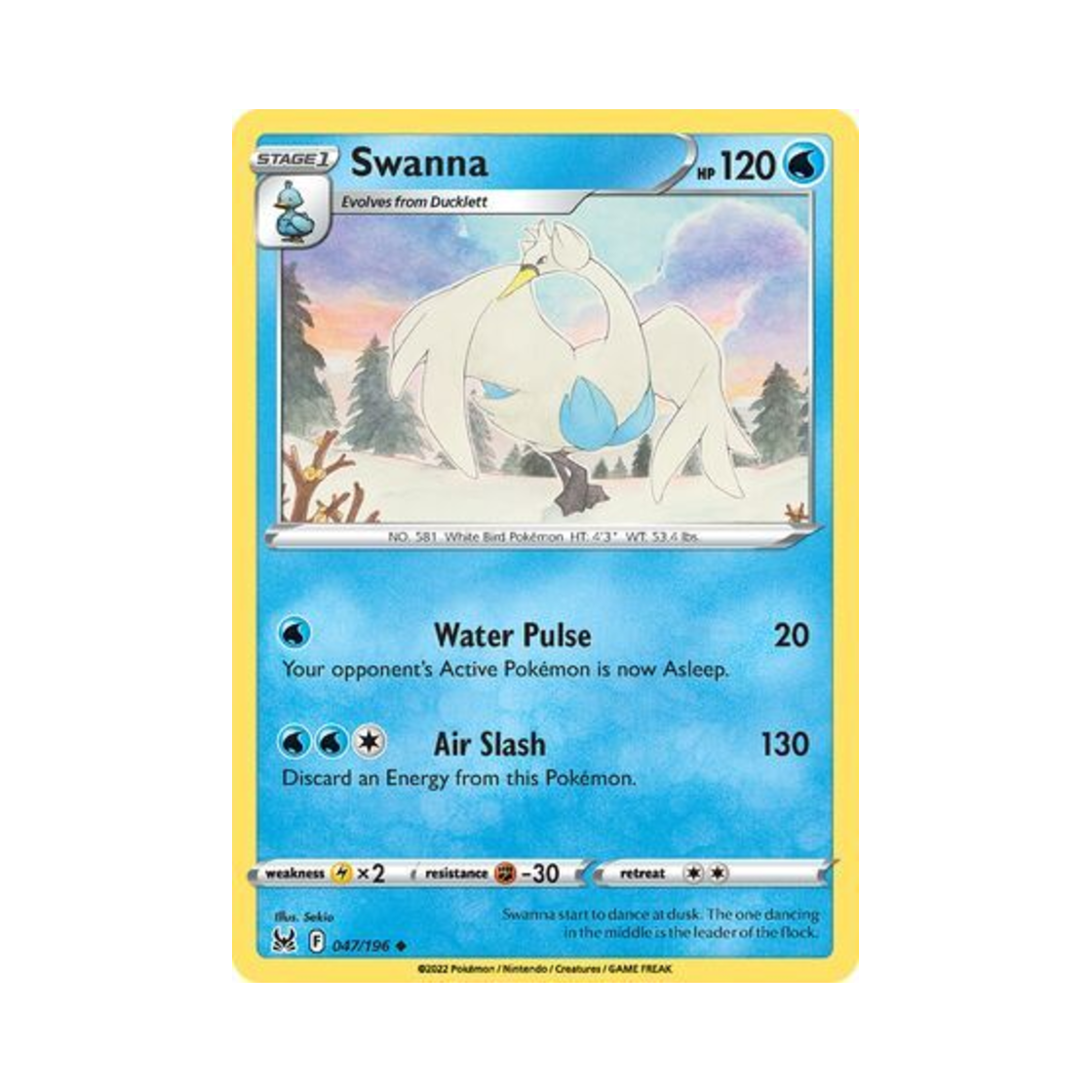 포켓몬 TCG 스완나 U 로스트 오리진 (영문판)(Pokemon TCG Swanna U Lost Origin (English Ver.)) - 1