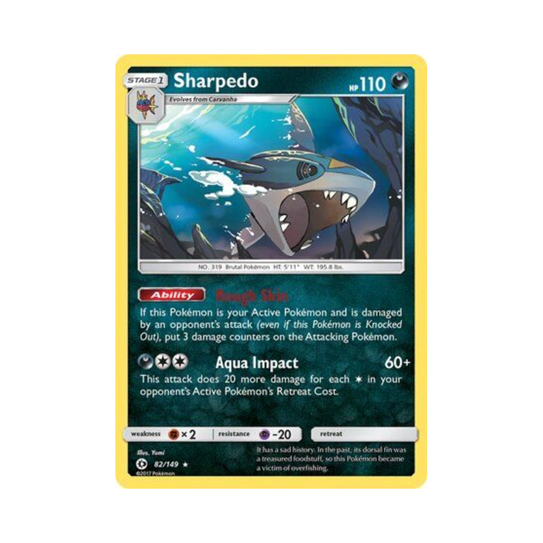 포켓몬 TCG 샤크니아 RH 썬 & 문 (영문판)(Pokemon TCG Sharpedo RH Sun & Moon (English Ver.))