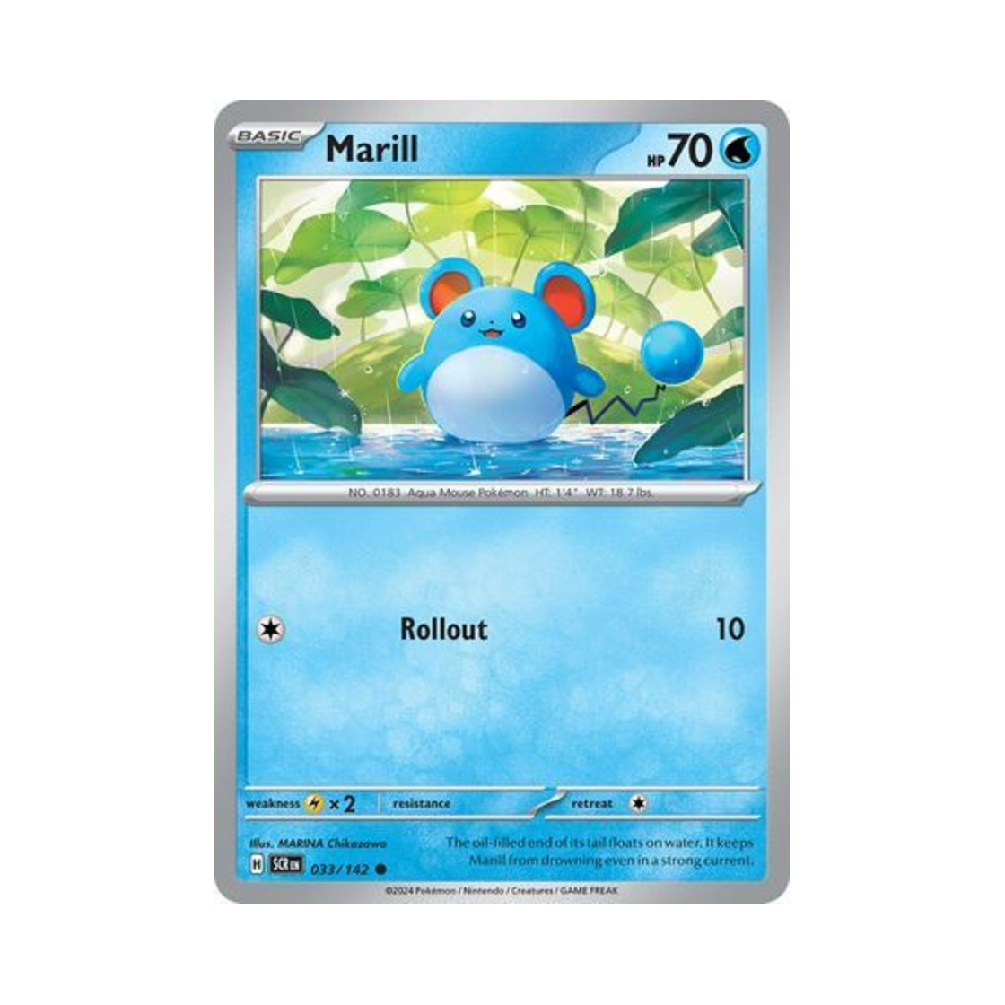 포켓몬 TCG 마릴 C 스텔라 크라운 (영문판)(Pokemon TCG Marill C Stellar Crown (English Ver.)) - 1