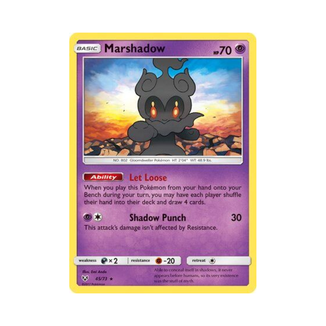 포켓몬 TCG 마샤도 RH 샤이닝 레전즈 (영문판)(Pokemon TCG Marshadow RH Shining Legends (English Ver.)) - 1