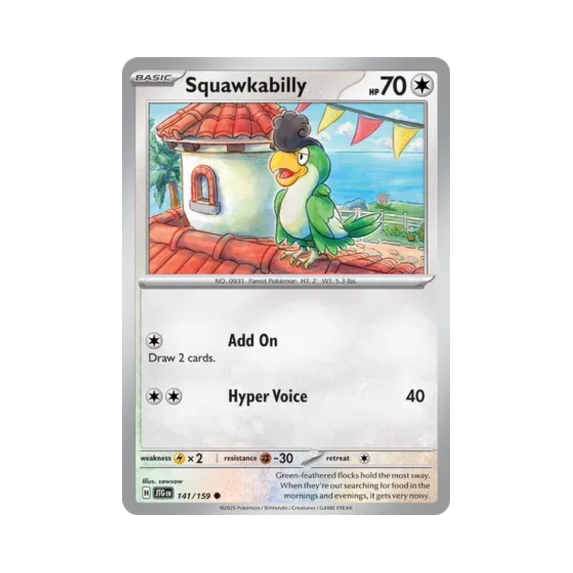 포켓몬 TCG 시비꼬 C 저니 투게더 (영문판)(Pokemon TCG Squawkabilly C Journey Together (English Ver.)) - 1